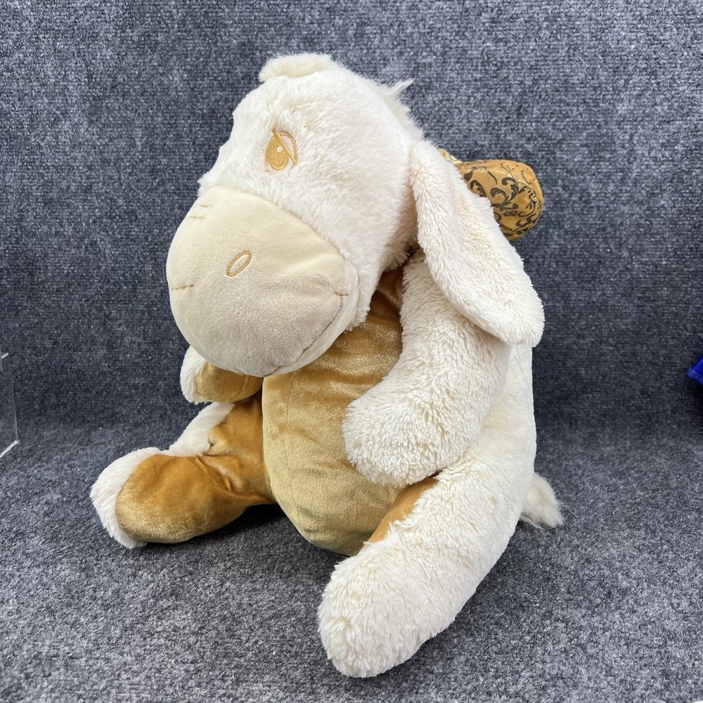 Disney Store Eeyore 18" Plush - Large Jumbo Cream White Gold Holiday Winter
